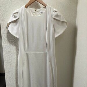 Calvin Klein Dress Tulip Sleeve White Size 4